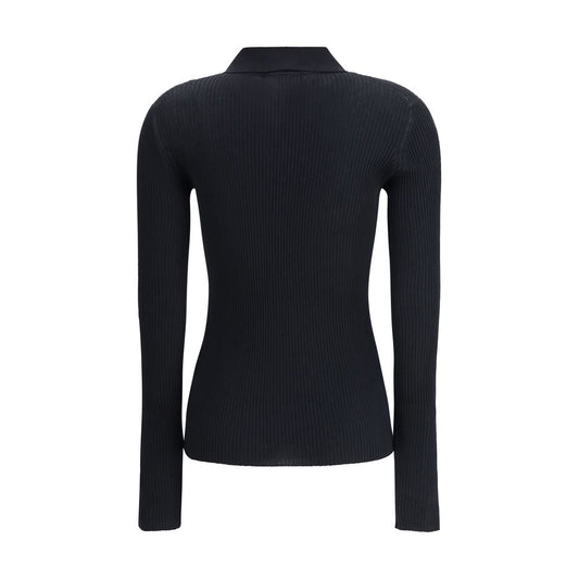 Ribbed Polo Sweater