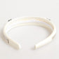 White Satin Palladium Silver Floral Crown Tiara Headband