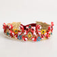 Red Carretto Multicolor Crystal Gold Tiara Crow Headband