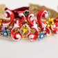 Red Carretto Multicolor Crystal Gold Tiara Crow Headband