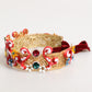 Red Carretto Multicolor Crystal Gold Tiara Crow Headband