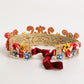 Red Carretto Multicolor Crystal Gold Tiara Crow Headband
