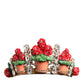 Red Floral Flowerpot Crystal Gold Crown Tiara Headband