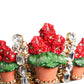 Red Floral Flowerpot Crystal Gold Crown Tiara Headband