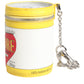 Amore Leather Yellow Bag Charm Coin Case Keychain Keyring