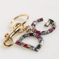 Multicolor Crystal DG Logo Gold Keychain Charm Keyring