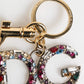 Multicolor Crystal DG Logo Gold Keychain Charm Keyring