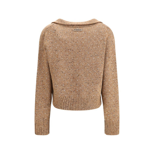 V-neck Sweater with rhinestones