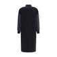 Long Coat in wool-blend cloth and technical satin