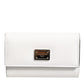 White Leather Card Case Holder Wallet Gold Logo Plate  Key Holder
