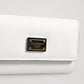 White Leather Card Case Holder Wallet Gold Logo Plate  Key Holder
