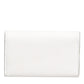 White Leather Card Case Holder Wallet Gold Logo Plate  Key Holder