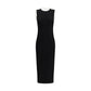 Sleeveless torsade knit long Dress