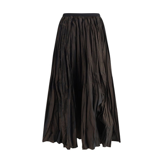 Crinkle-effect design pleated midi Skirt