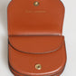 Brown Black Calf Leather Leopard Print Logo Plaque Wallet