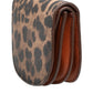 Brown Leopard Print Calf Leather Small Coin Purse Wallet