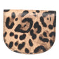 Brown Leopard Print Calf Leather Small Coin Purse Wallet