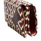 Burgundy Logo Print Calf Leather French Flap Card Holder Wallet