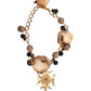 Gold Black Crystals Lapin Fur Filigree Choker Necklace