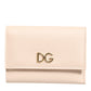 Light Pink Calf Leather DG Logo French Flap Wallet
