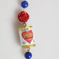 Gold Multicolor Amore Heart Can Beads Rose Pendant Necklace