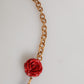 Gold Multicolor Amore Heart Can Beads Rose Pendant Necklace
