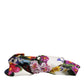White Multicolor Floral Silk Bow Crystal Embellished Headband