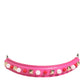 Pink Embellished Leather Bag Handle Women Shoulder Strap