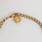 Estate Multicolor Floral Fruit Gold Chain Statement Necklace