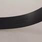 Calf Leather Silver Tone Black Metal Buckle Belt