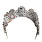 LED Crystal Embellished Silver Floral Filigree Crown Tiara