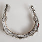 LED Crystal Embellished Silver Floral Filigree Crown Tiara