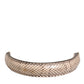 Beige Brown Snakeskin Leather Gold Ring Shoulder Strap