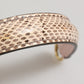 Beige Brown Snakeskin Leather Gold Ring Shoulder Strap
