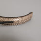 Beige Brown Snakeskin Leather Gold Ring Shoulder Strap