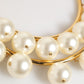 Gold Brass Faux Pearl Crystal Statement Luxury Jewelry Necklace