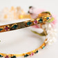 Gold Floral Tiara Pink Roses Crystal Crown Headband
