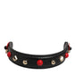 Black Embellished Leather Bag Handle Women Shoulder Strap