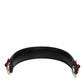 Black Embellished Leather Bag Handle Women Shoulder Strap