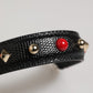 Black Embellished Leather Bag Handle Women Shoulder Strap