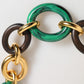 Multicolor Gold Brass Tiger Lily Floral Chai Necklace