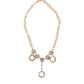 Gold Crystal Clock Face Pendant Statement Jewelry Necklace