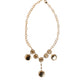 Gold Crystal Clock Face Pendant Statement Jewelry Necklace