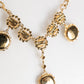 Gold Crystal Clock Face Pendant Statement Jewelry Necklace