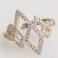 Geometric Diamond Shape Pave CZ Crystal Jewelry Ring