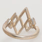 Geometric Diamond Shape Pave CZ Crystal Jewelry Ring