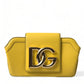 Yellow Smooth Leather DG Logo Clutch Crossbody Case Bag