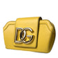 Yellow Smooth Leather DG Logo Clutch Crossbody Case Bag