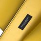 Yellow Smooth Leather DG Logo Clutch Crossbody Case Bag