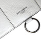 White Calfskin Leather Large Crossbody Card Holder Wallet